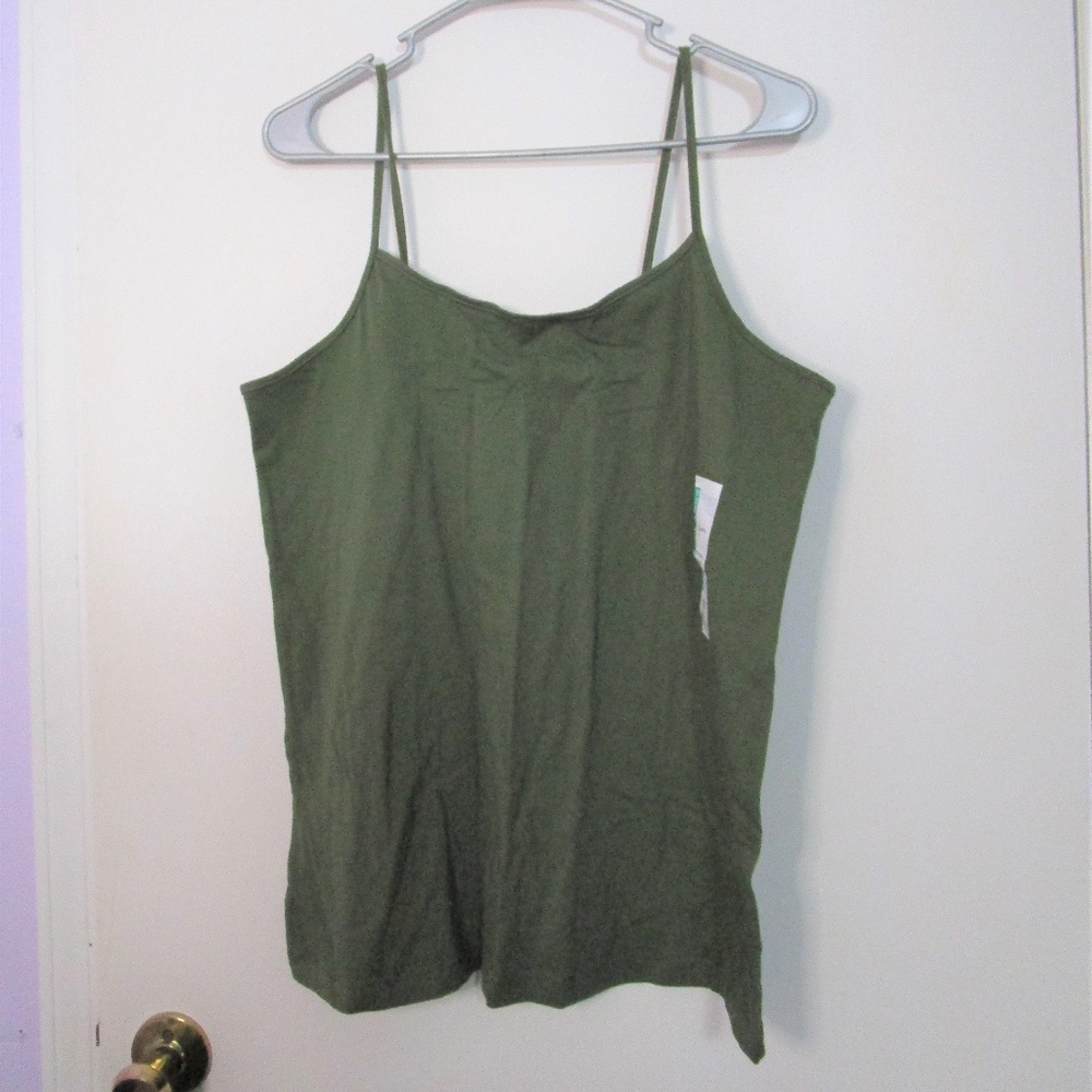 5/$15 - Olive Green Spaghetti Strap Tank